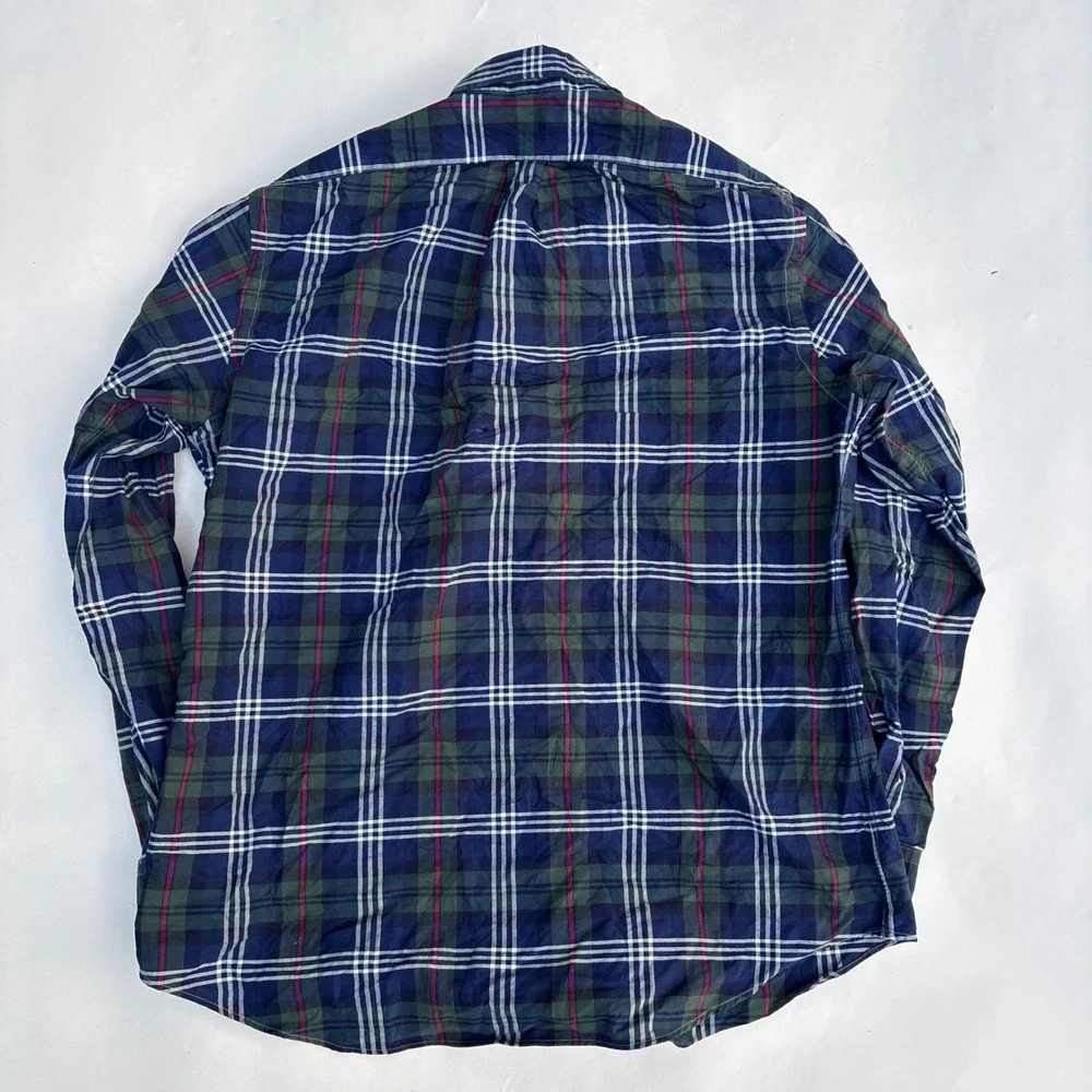 Ralph Lauren Mens Classic Fit Plaid Button Down Shirt Blue Green Large L